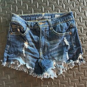 Almost Famous Blue Jean Shorts Distressed Style